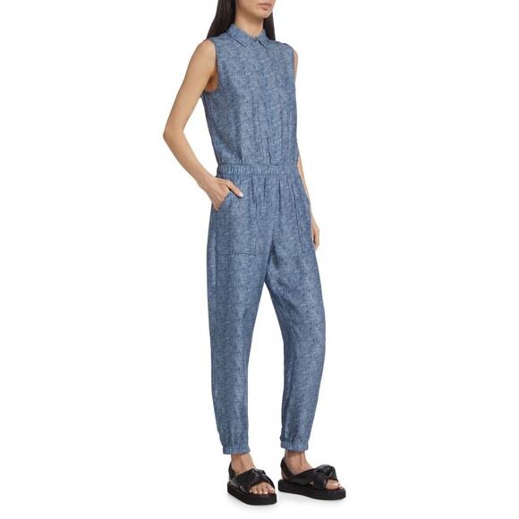 ATM | Silk Chambray Jumpsuit - Picture 2 of 8